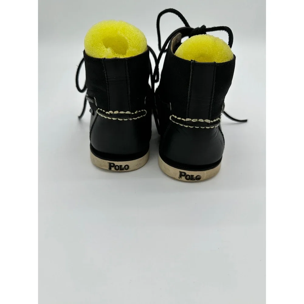 Polo Ralph Lauren Chukka Boat Shoes Mens Waterton Leather Black Sz‎ 9